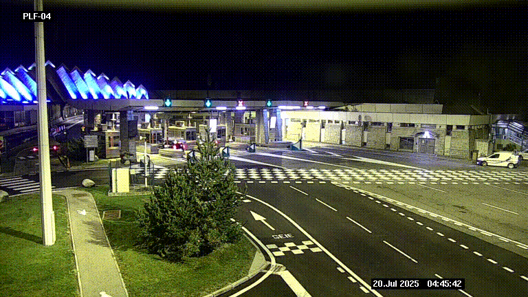 Webcam au péage du tunnel du Mont-Blanc, côté entrée France à Chamonix, au bout de l'A40