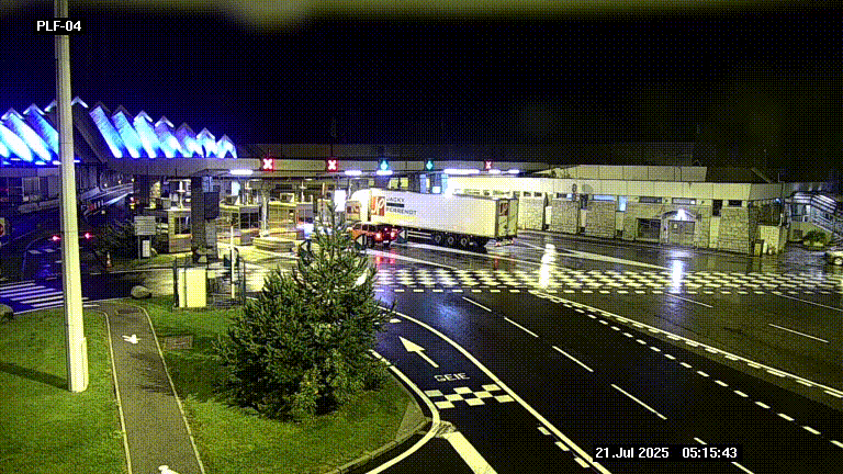 Webcam au péage du tunnel du Mont-Blanc, côté entrée France à Chamonix, au bout de l'A40