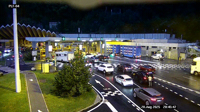 Webcam au péage du tunnel du Mont-Blanc, côté entrée France à Chamonix, au bout de l'A40