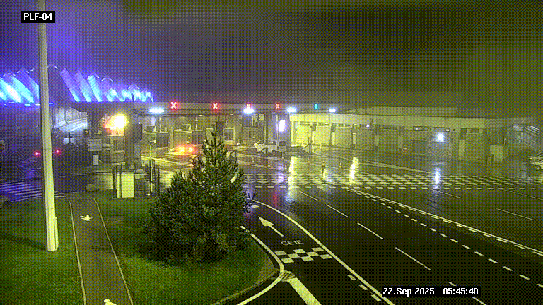 Webcam au péage du tunnel du Mont-Blanc, côté entrée France à Chamonix, au bout de l'A40
