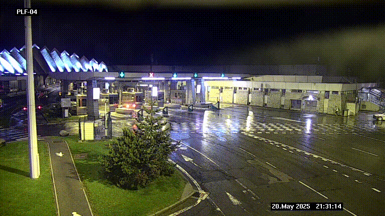 Webcam au péage du tunnel du Mont-Blanc, côté entrée France à Chamonix, au bout de l'A40