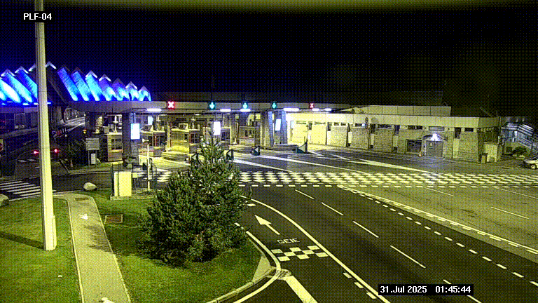 Webcam au péage du tunnel du Mont-Blanc, côté entrée France à Chamonix, au bout de l'A40
