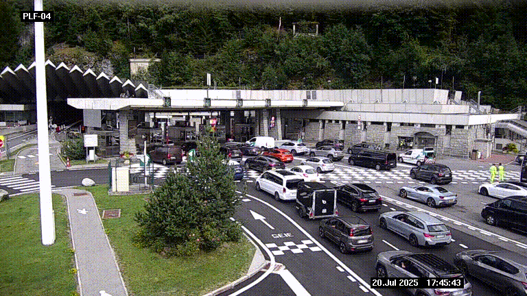 <h2>Webcam au péage du tunnel du Mont-Blanc, côté entrée France à Chamonix, au bout de l'A40</h2>