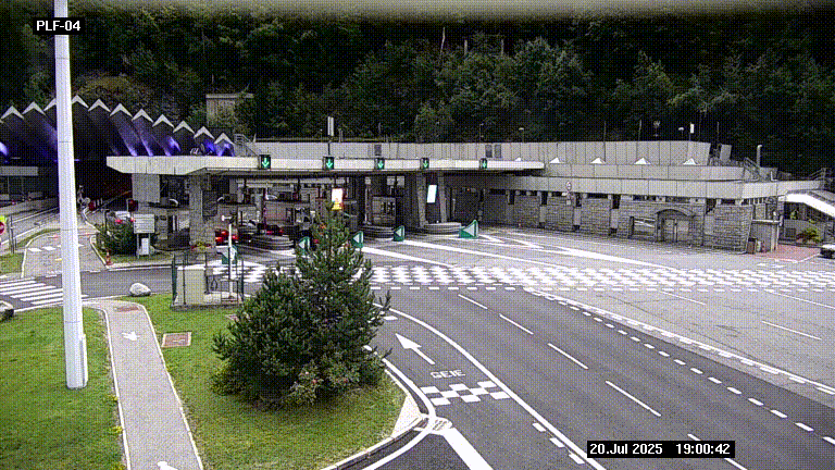 <h2>Webcam au péage du tunnel du Mont-Blanc, côté entrée France à Chamonix, au bout de l'A40</h2>