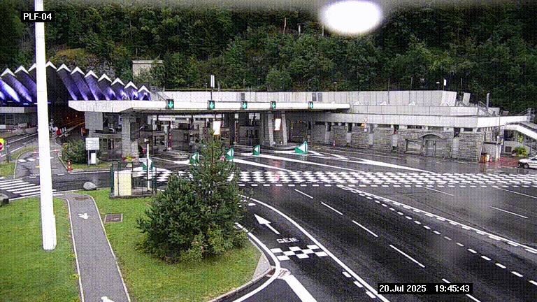 Webcam au péage du tunnel du Mont-Blanc, côté entrée France à Chamonix, au bout de l'A40