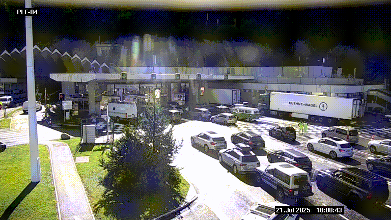 Webcam au péage du tunnel du Mont-Blanc, côté entrée France à Chamonix, au bout de l'A40