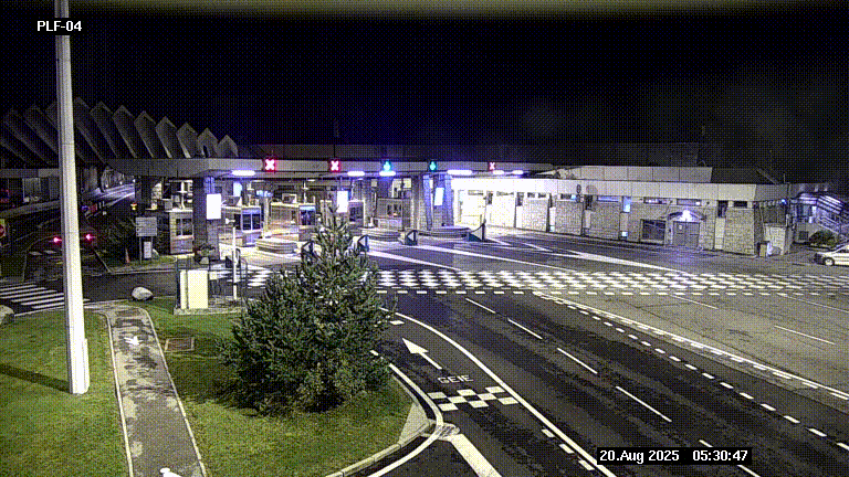 Webcam au péage du tunnel du Mont-Blanc, côté entrée France à Chamonix, au bout de l'A40