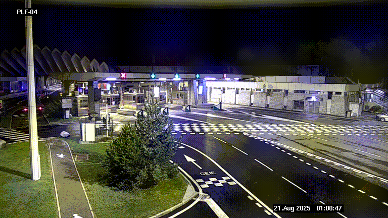 Webcam au péage du tunnel du Mont-Blanc, côté entrée France à Chamonix, au bout de l'A40