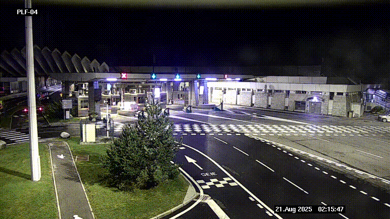 Webcam au péage du tunnel du Mont-Blanc, côté entrée France à Chamonix, au bout de l'A40