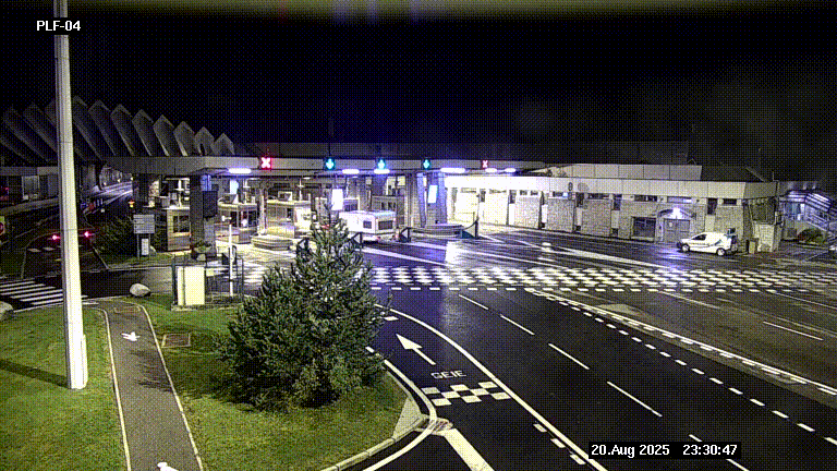 Webcam au péage du tunnel du Mont-Blanc, côté entrée France à Chamonix, au bout de l'A40