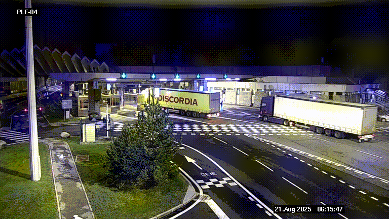 Webcam au péage du tunnel du Mont-Blanc, côté entrée France à Chamonix, au bout de l'A40