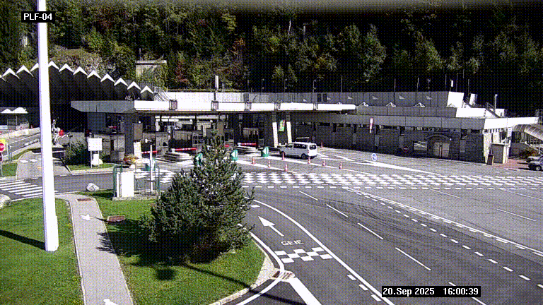 <h2>Webcam au péage du tunnel du Mont-Blanc, côté entrée France à Chamonix, au bout de l'A40</h2>