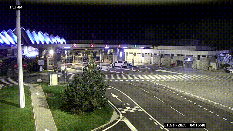 Webcam au péage du tunnel du Mont-Blanc, côté entrée France à Chamonix, au bout de l'A40