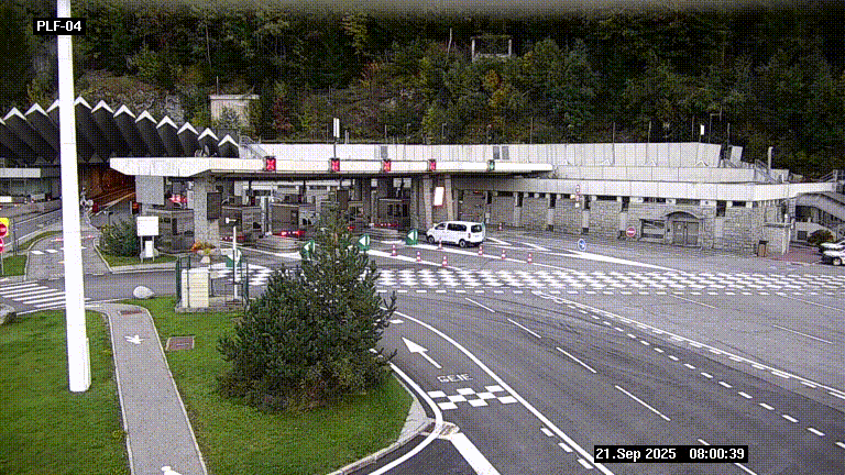 <h2>Webcam au péage du tunnel du Mont-Blanc, côté entrée France à Chamonix, au bout de l'A40</h2>