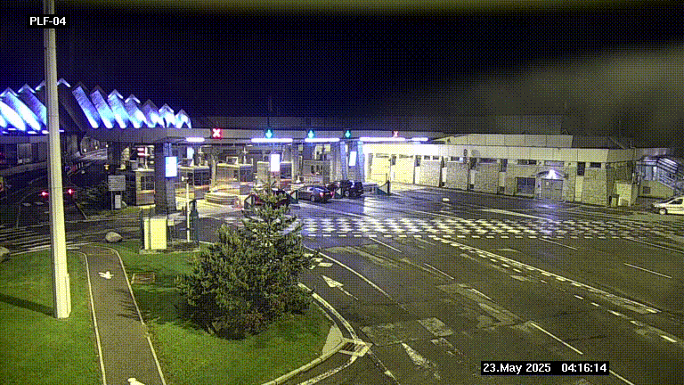 Webcam au péage du tunnel du Mont-Blanc, côté entrée France à Chamonix, au bout de l'A40
