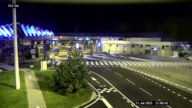 Webcam au péage du tunnel du Mont-Blanc, côté entrée France à Chamonix, au bout de l'A40