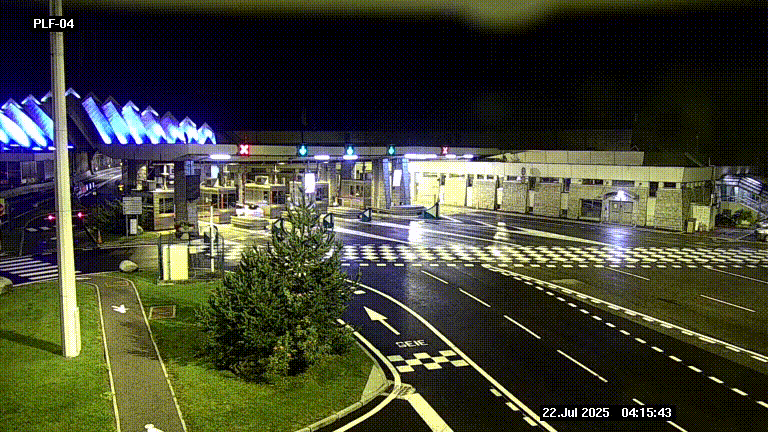 Webcam au péage du tunnel du Mont-Blanc, côté entrée France à Chamonix, au bout de l'A40