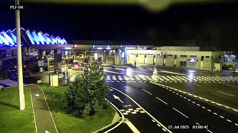Webcam au péage du tunnel du Mont-Blanc, côté entrée France à Chamonix, au bout de l'A40