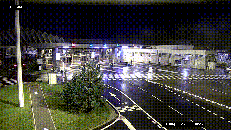 Webcam au péage du tunnel du Mont-Blanc, côté entrée France à Chamonix, au bout de l'A40