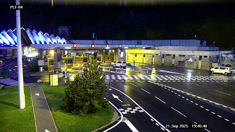 Webcam au péage du tunnel du Mont-Blanc, côté entrée France à Chamonix, au bout de l'A40