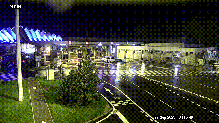 Webcam au péage du tunnel du Mont-Blanc, côté entrée France à Chamonix, au bout de l'A40