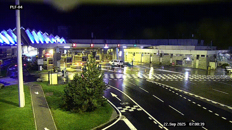 Webcam au péage du tunnel du Mont-Blanc, côté entrée France à Chamonix, au bout de l'A40