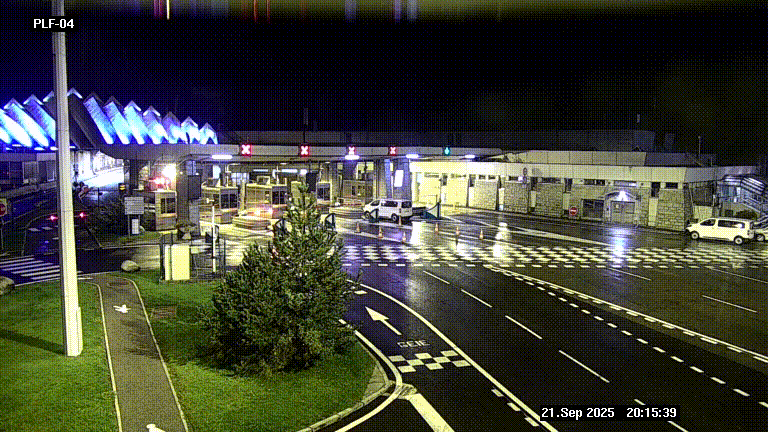 Webcam au péage du tunnel du Mont-Blanc, côté entrée France à Chamonix, au bout de l'A40