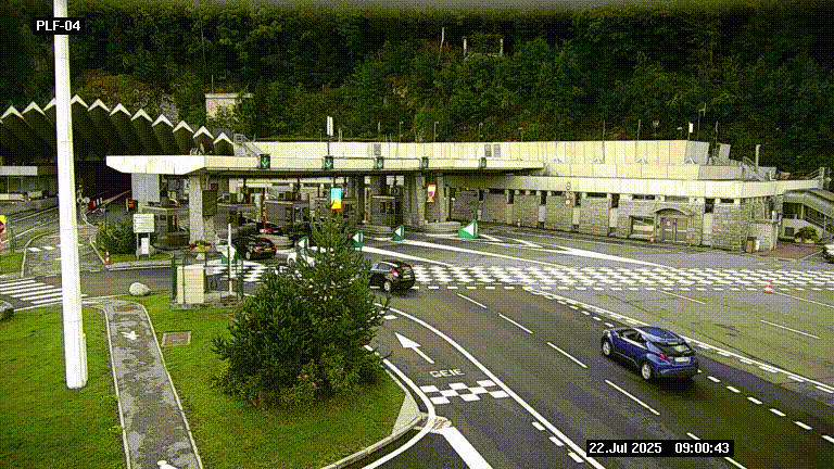 <h2>Webcam au péage du tunnel du Mont-Blanc, côté entrée France à Chamonix, au bout de l'A40</h2>