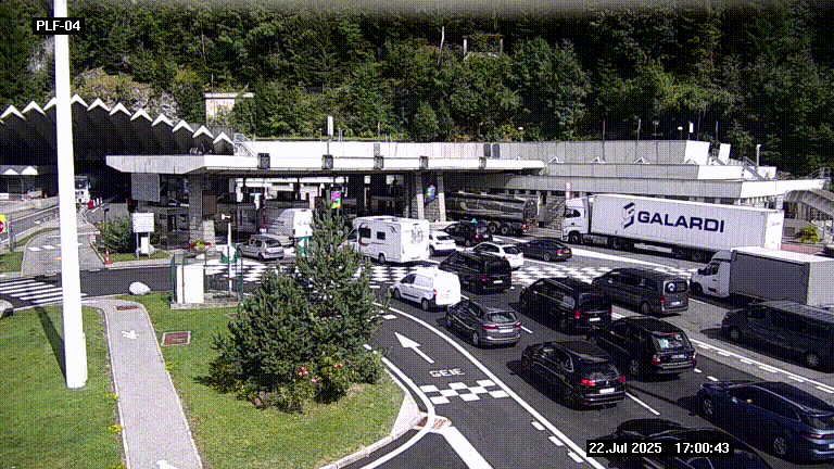 <h2>Webcam au péage du tunnel du Mont-Blanc, côté entrée France à Chamonix, au bout de l'A40</h2>
