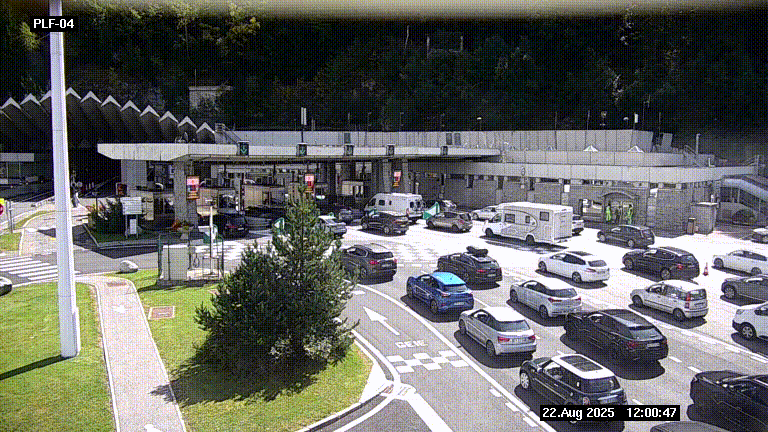 <h2>Webcam au péage du tunnel du Mont-Blanc, côté entrée France à Chamonix, au bout de l'A40</h2>