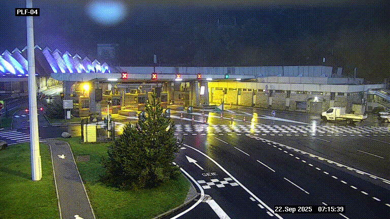 Webcam au péage du tunnel du Mont-Blanc, côté entrée France à Chamonix, au bout de l'A40