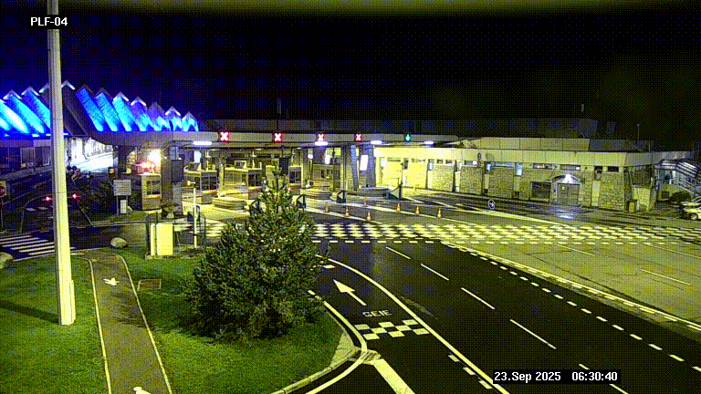 Webcam au péage du tunnel du Mont-Blanc, côté entrée France à Chamonix, au bout de l'A40