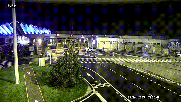 Webcam au péage du tunnel du Mont-Blanc, côté entrée France à Chamonix, au bout de l'A40