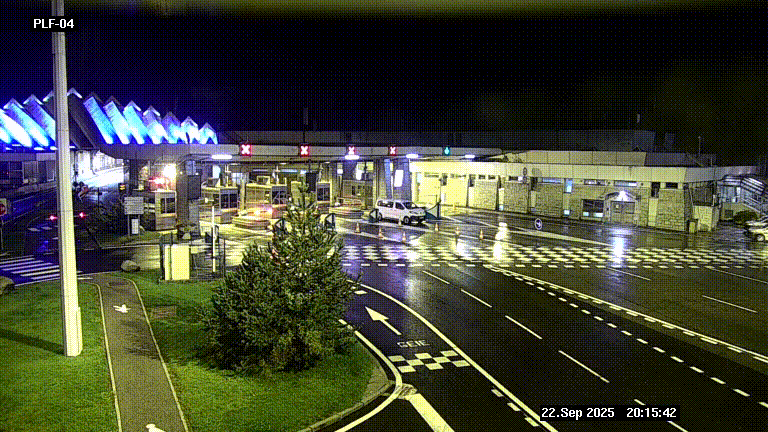 Webcam au péage du tunnel du Mont-Blanc, côté entrée France à Chamonix, au bout de l'A40