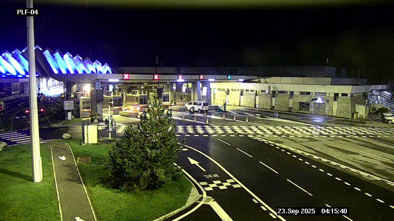 Webcam au péage du tunnel du Mont-Blanc, côté entrée France à Chamonix, au bout de l'A40