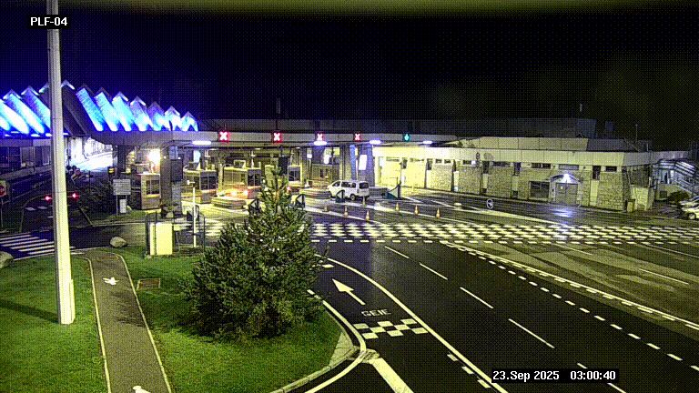 Webcam au péage du tunnel du Mont-Blanc, côté entrée France à Chamonix, au bout de l'A40