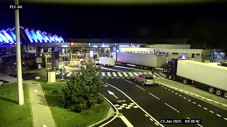 Webcam au péage du tunnel du Mont-Blanc, côté entrée France à Chamonix, au bout de l'A40