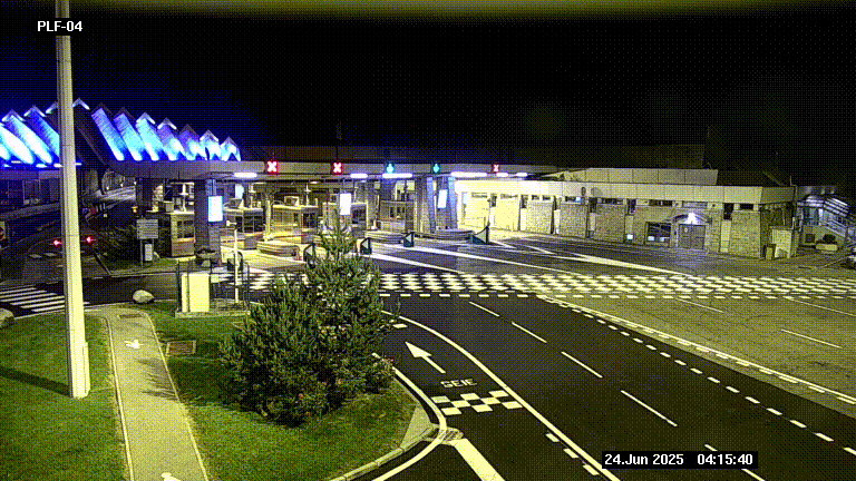 Webcam au péage du tunnel du Mont-Blanc, côté entrée France à Chamonix, au bout de l'A40