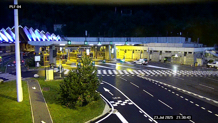 Webcam au péage du tunnel du Mont-Blanc, côté entrée France à Chamonix, au bout de l'A40