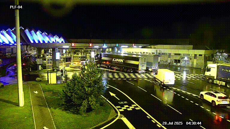 Webcam au péage du tunnel du Mont-Blanc, côté entrée France à Chamonix, au bout de l'A40