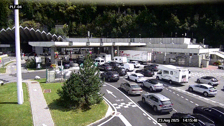 <h2>Webcam au péage du tunnel du Mont-Blanc, côté entrée France à Chamonix, au bout de l'A40</h2>