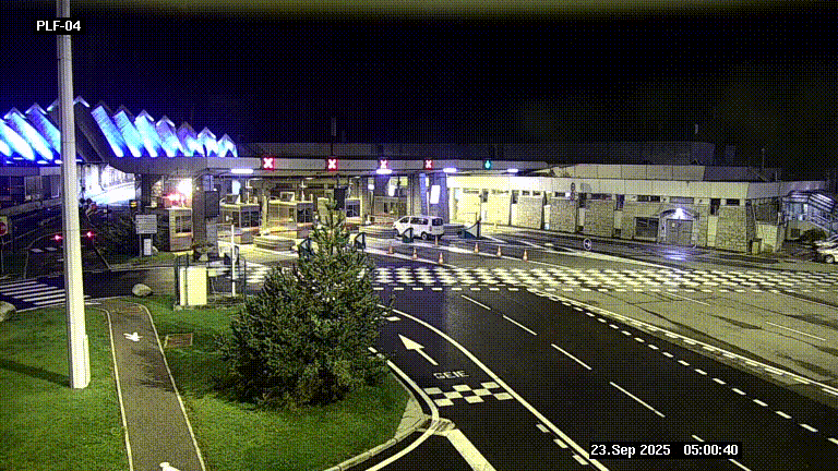 Webcam au péage du tunnel du Mont-Blanc, côté entrée France à Chamonix, au bout de l'A40