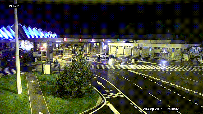 Webcam au péage du tunnel du Mont-Blanc, côté entrée France à Chamonix, au bout de l'A40