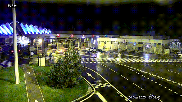Webcam au péage du tunnel du Mont-Blanc, côté entrée France à Chamonix, au bout de l'A40