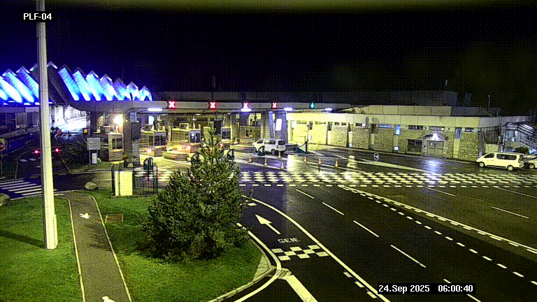 Webcam au péage du tunnel du Mont-Blanc, côté entrée France à Chamonix, au bout de l'A40