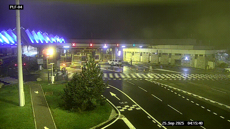 Webcam au péage du tunnel du Mont-Blanc, côté entrée France à Chamonix, au bout de l'A40