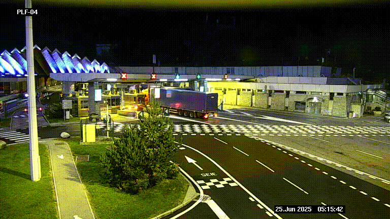 Webcam au péage du tunnel du Mont-Blanc, côté entrée France à Chamonix, au bout de l'A40