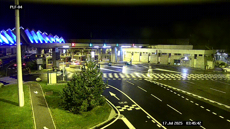 Webcam au péage du tunnel du Mont-Blanc, côté entrée France à Chamonix, au bout de l'A40
