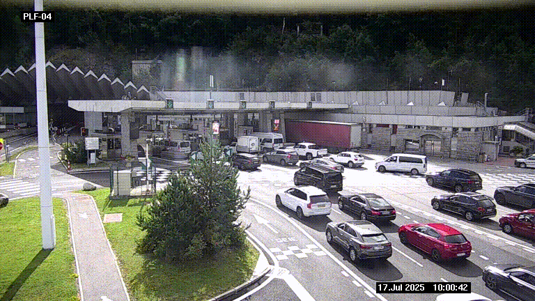Webcam au péage du tunnel du Mont-Blanc, côté entrée France à Chamonix, au bout de l'A40