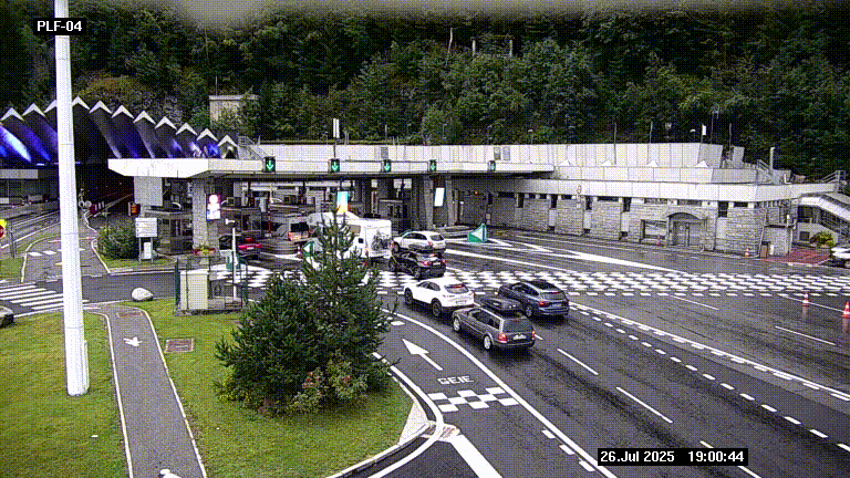 <h2>Webcam au péage du tunnel du Mont-Blanc, côté entrée France à Chamonix, au bout de l'A40</h2>